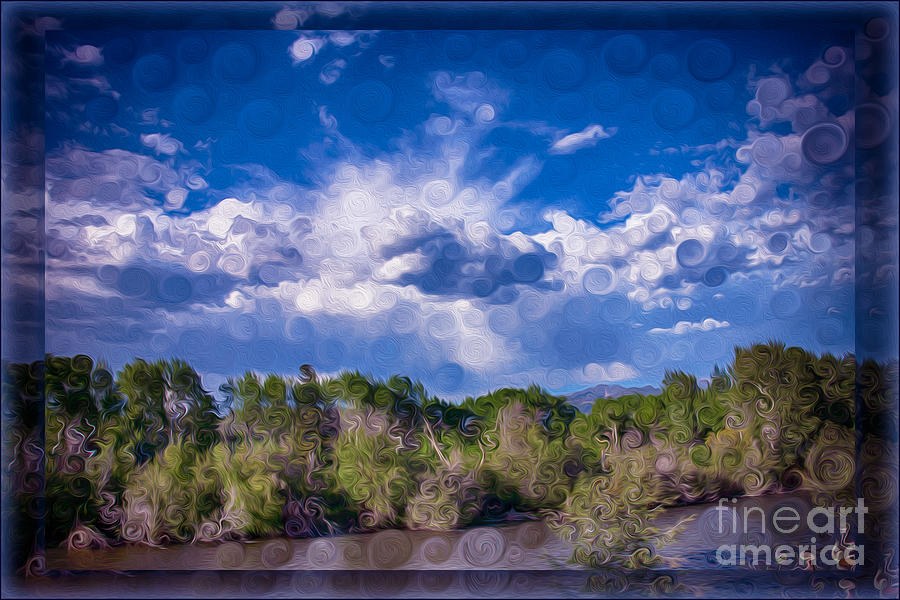 A Cloudy Afternoon Abstract Landscape Painting by Omaste Witkowski