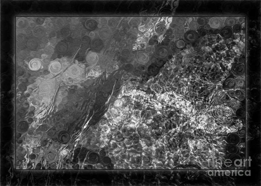 A Magical Face in the Water Abstract Black and White Painting by Omaste Witkowski