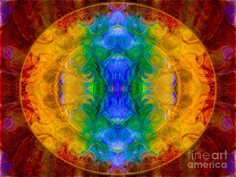 A Rainbow of Chaos Abstract Mandala Artwork by Omaste Witkowski by Omaste Witkowski