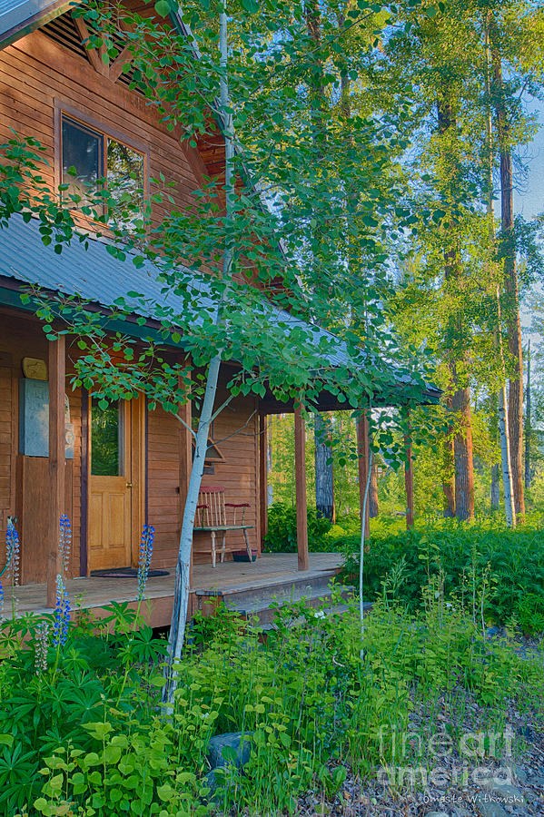 A View of A Cottage With Aspen Trees by Omaste Witkowski