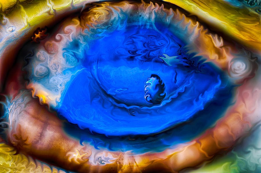 Cobalt Watcher - Abstract Blue Eye of Swirling Color by Omaste Witkowski