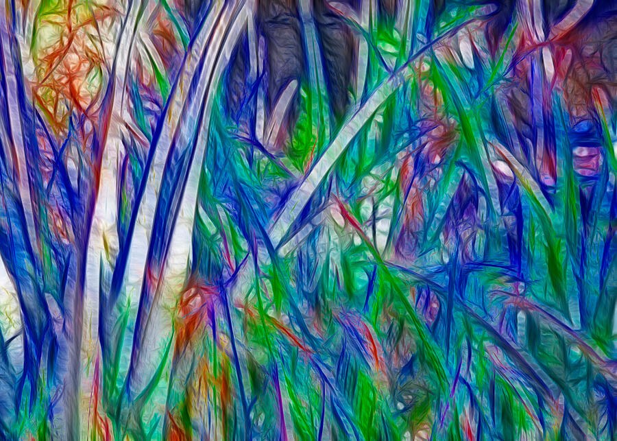 Electric Thicket, Glowing Blue Stalks by Omaste Witkowski