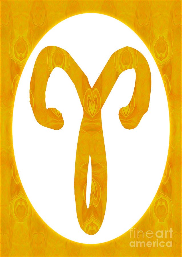Aries and Solar Chakra Abstract Spiritual Artwork by Omaste Witk by Omaste Witkowski