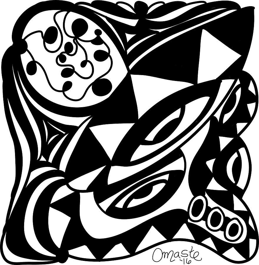 Back In Black and White 1 Modern Art by Omashte by Omaste Witkowski
