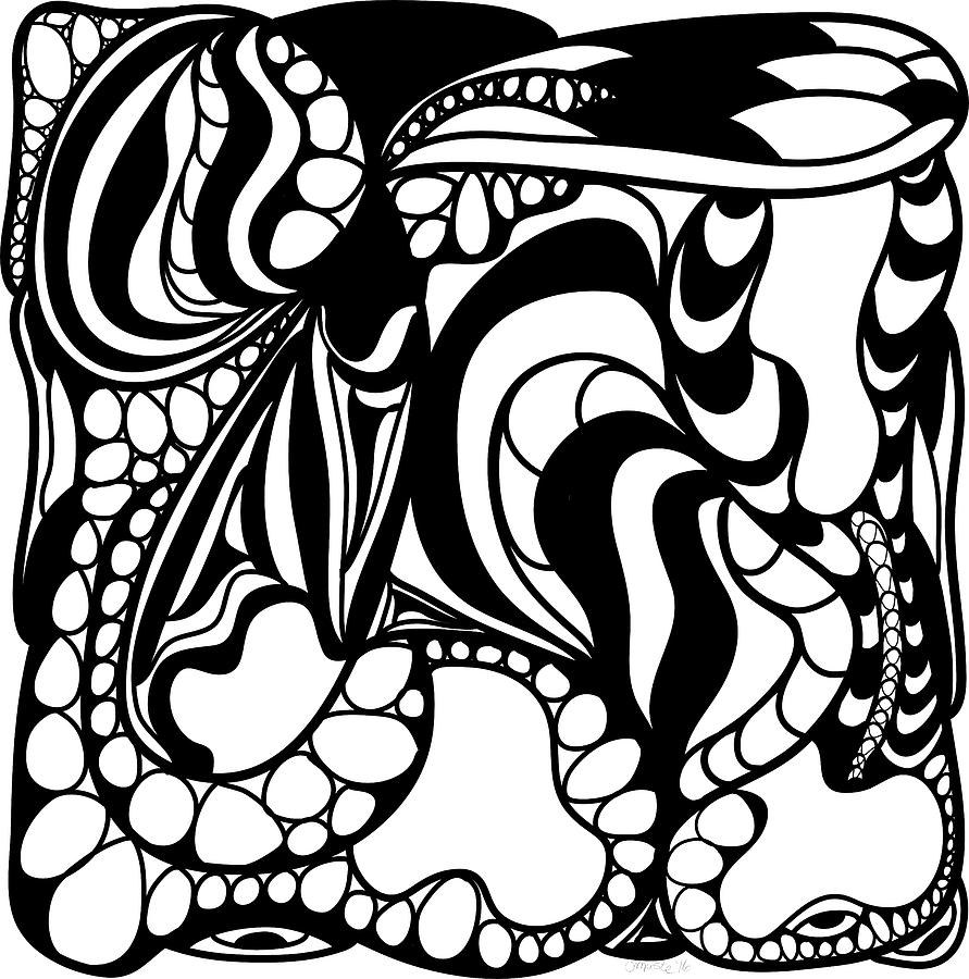 Back In Black and White 12 Modern Art by Omashte by Omaste Witkowski