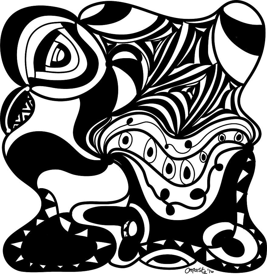 Back In Black and White 2 Modern Art by Omashte by Omaste Witkowski