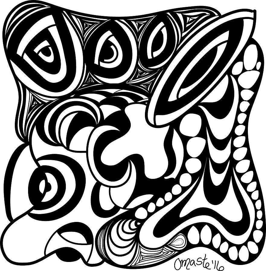 Back In Black and White 3 Modern Art by Omashte by Omaste Witkowski