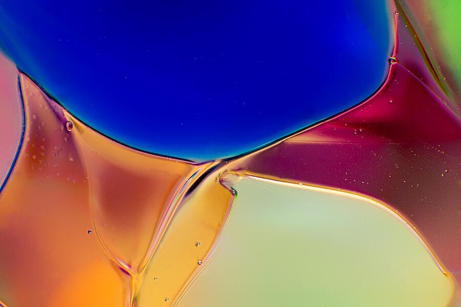 Cobalt Dome and Ember Seam, Glossy Abstract by Omaste Witkowski
