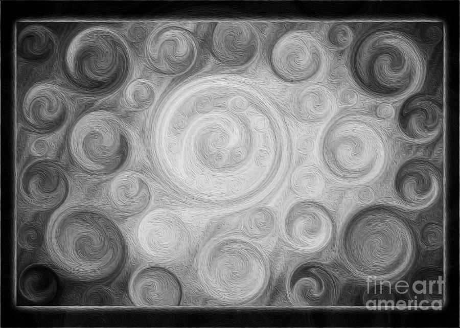 Black and White Circles an Abstract Painting by Omaste Witkowski