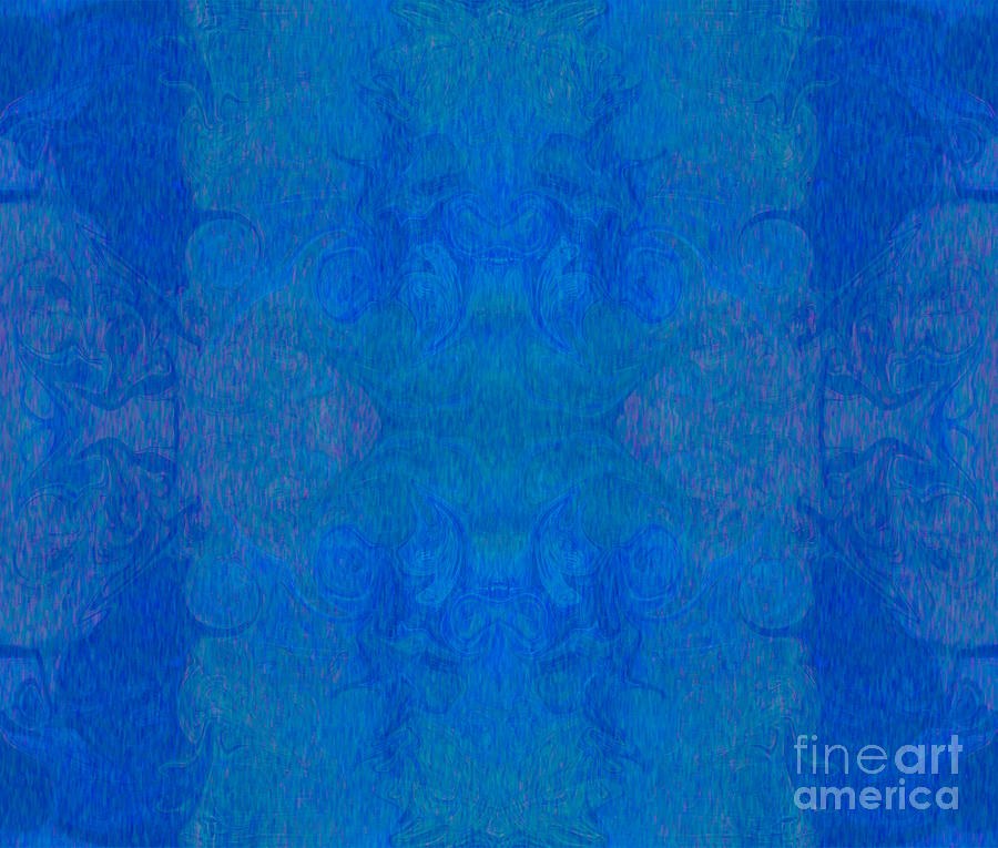 Blissful Blues Abstract Inspirational Words Artwork by Omaste Wi by Omaste Witkowski