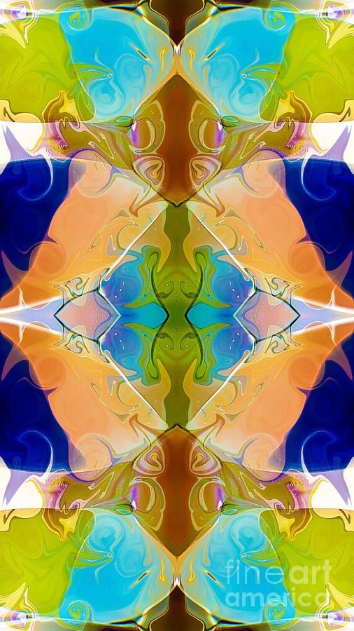 Blue Green Abstract Algea Patterned Artwork by Omaste WItkowski by Omaste Witkowski
