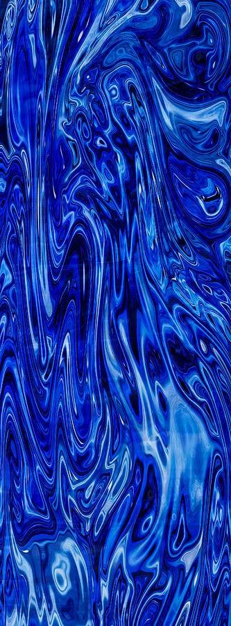 Deep Current, Cobalt Blue Swirling Abstract by Omaste Witkowski