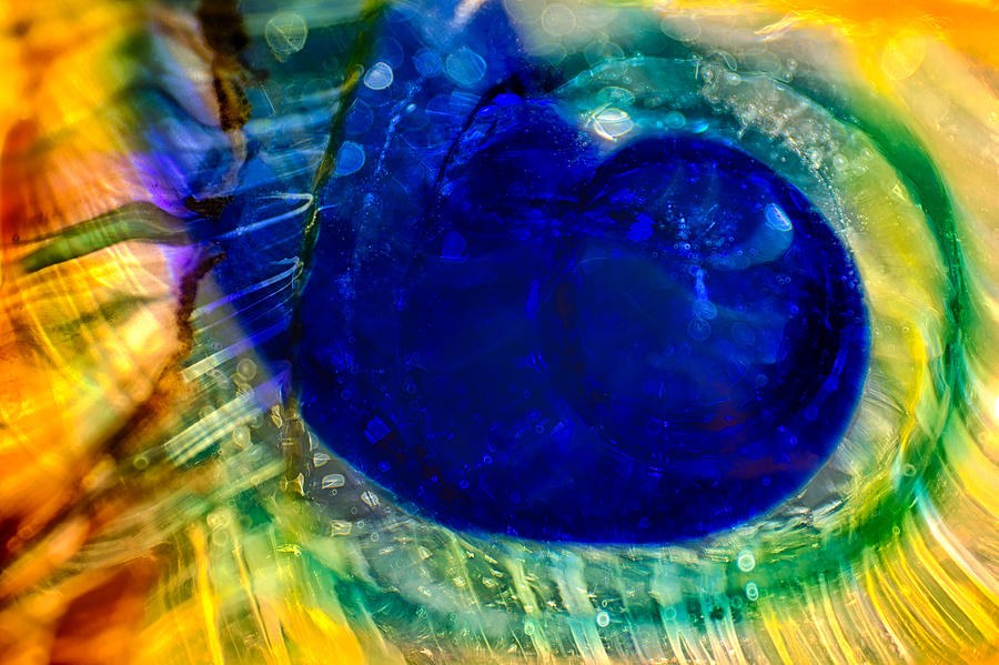 Blue Watcher, Cobalt Orb with a Golden Halo by Omaste Witkowski