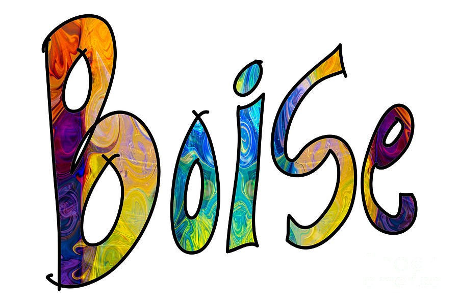 Boise Rainbow Graphic Abstract Idaho Art by Omaste Witkowski by Omaste Witkowski