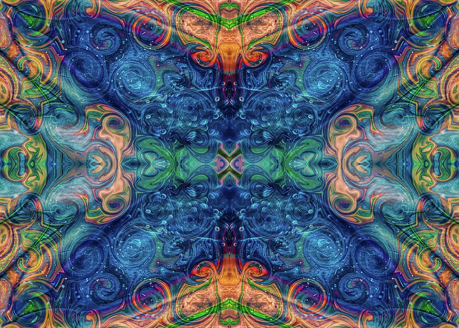 Brilliant Blue Sparkles Fluid Art by Omaste Witkowski