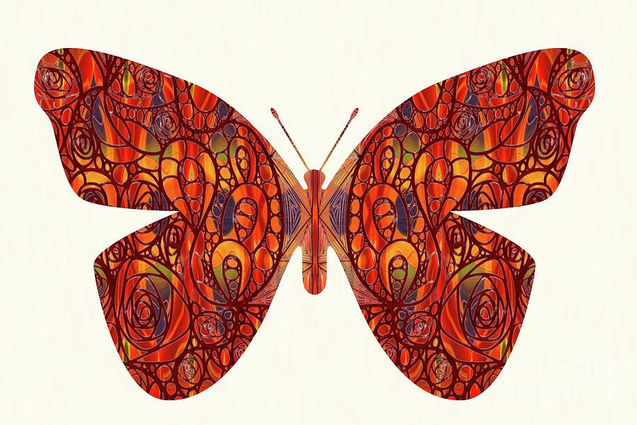 Ember Wings, Orange and Red Butterfly by Omaste Witkowski