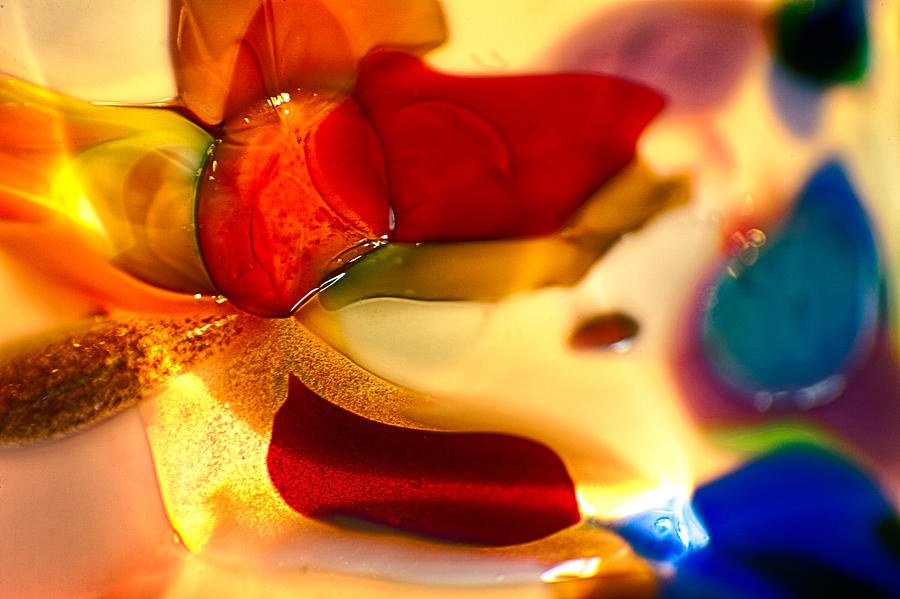 Ember Glow, Translucent Red Glass Abstract, abstract glass art by Omaste Witkowski