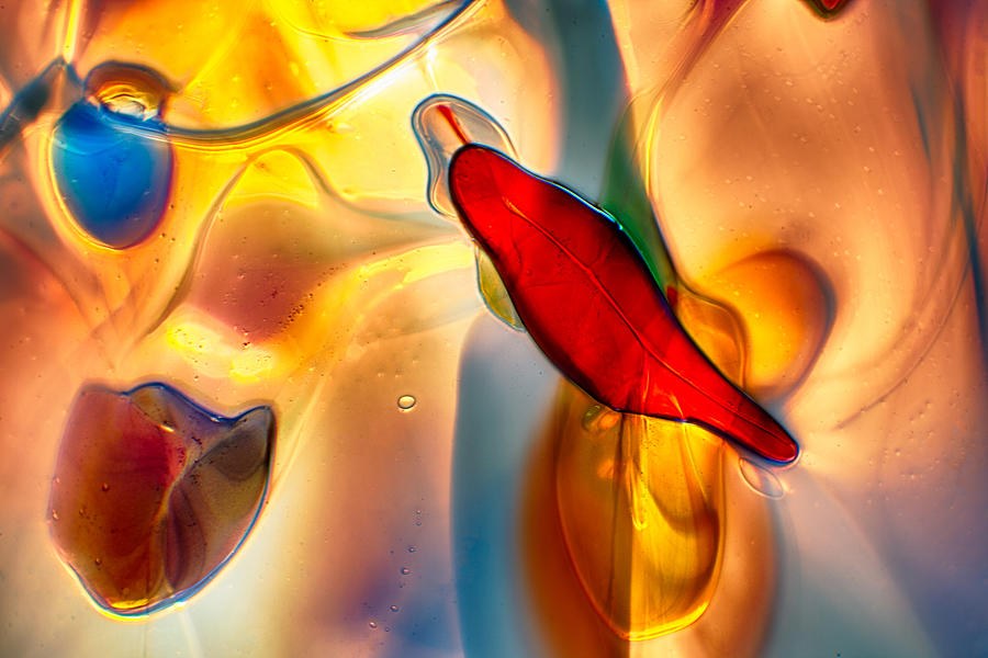 Ember Drift, Glowing Red Abstract by Omaste Witkowski