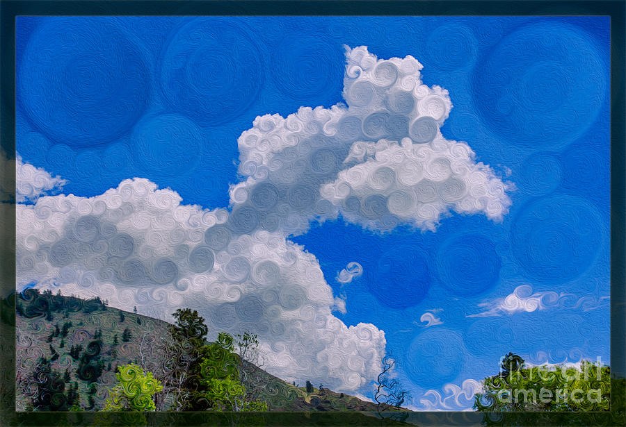 Clouds Loving a Friendly Mountain Landscape Painting by Omaste Witkowski