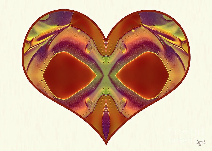 Ember Heart - Mirrored Red Abstract by Omaste Witkowski