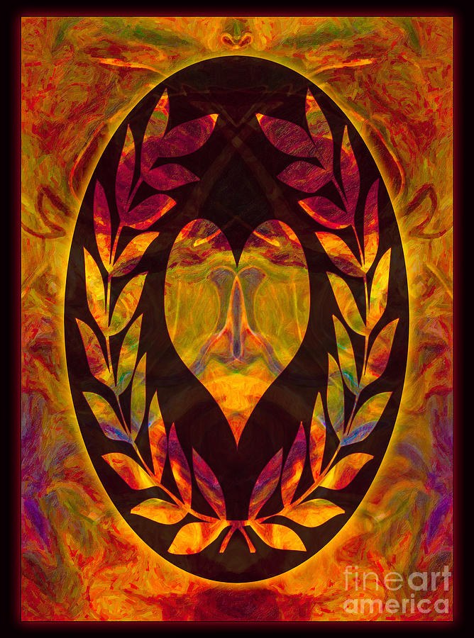 Ember Heart in a Leaf Wreath by Omaste Witkowski