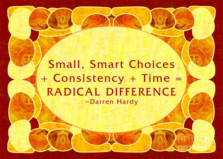 Radical Difference, Amber and Gold Quote Art by Omaste Witkowski