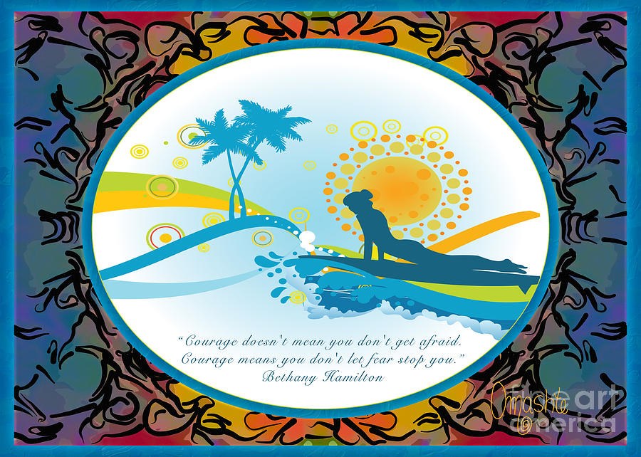 Courage In Action Abstract Surf Art by Omashte by Omaste Witkowski