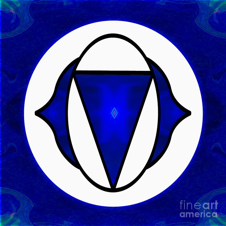 Deep Blue Awareness Abstract Chakra Art by Omaste Witkowski by Omaste Witkowski