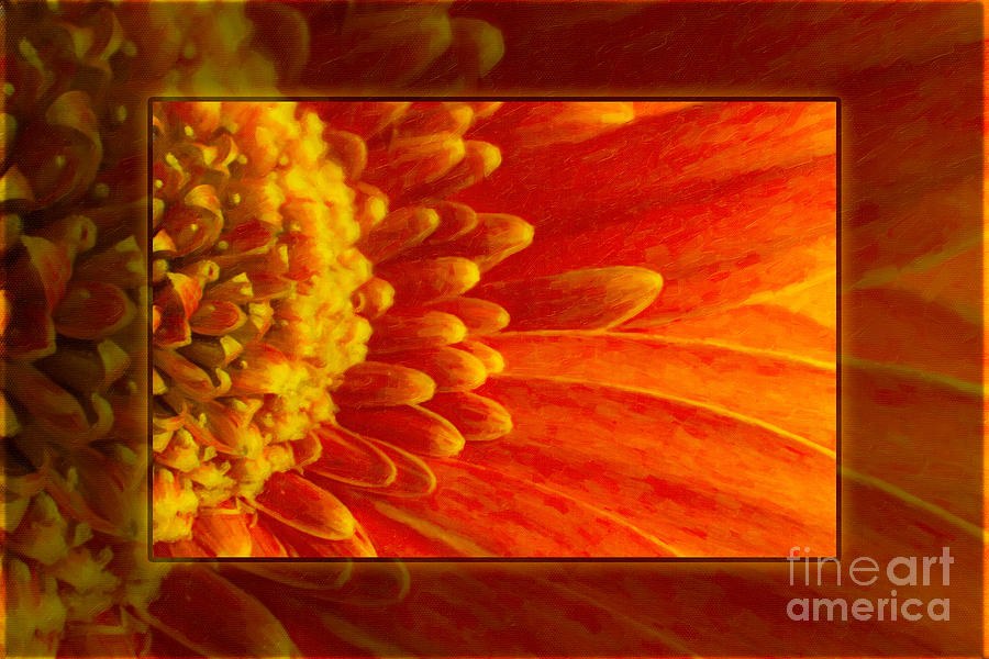 Delightful Dalia Welcoming the Sun Abstract Garden Painting by Omaste Witkowski