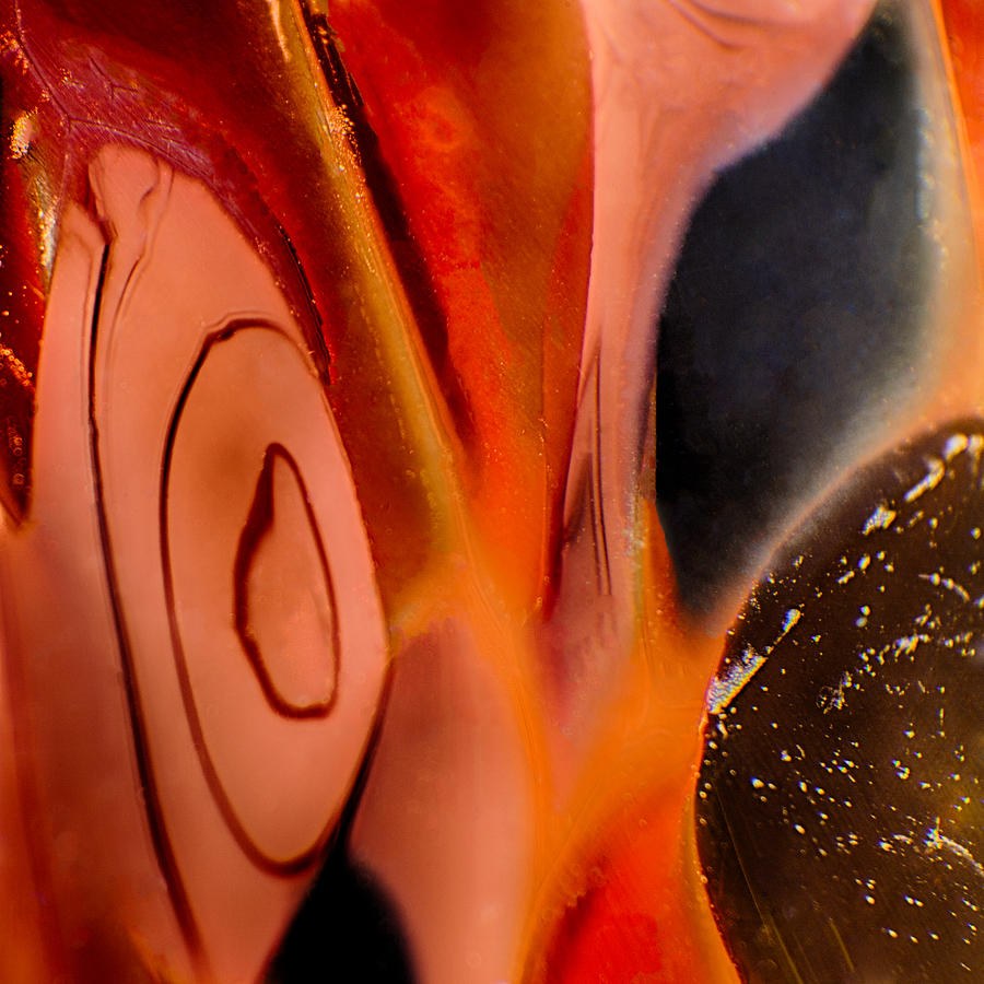 Molten Eye, Orange and Navy Abstract by Omaste Witkowski