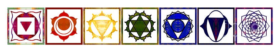 Energy And Spirituality Horizontal Abstract Chakra Art by Omaste by Omaste Witkowski
