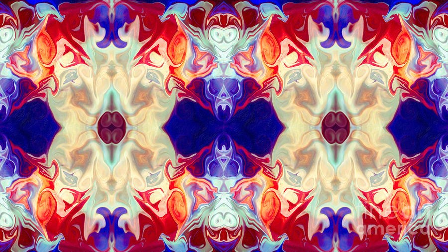 Midnight Medallions: Mirrored Swirl Abstract by Omaste Witkowski