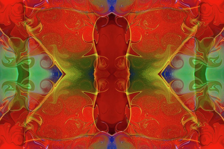 Fall Colors Dreaming of Spring Fluid Art by Omaste Witkowski
