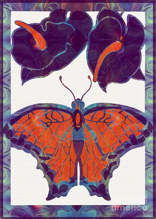 Flying with Flowers Abstract Butterfly Art by Omaste Witkowski by Omaste Witkowski