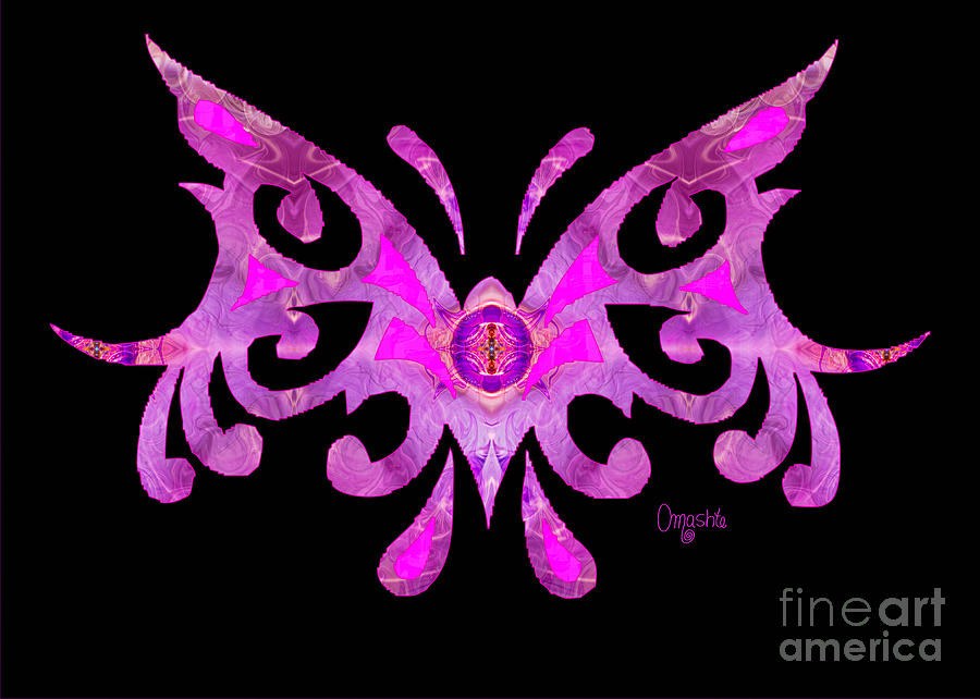 Fuschia Tribal Butterfly Abstract Macro Transformations by Omash by Omaste Witkowski