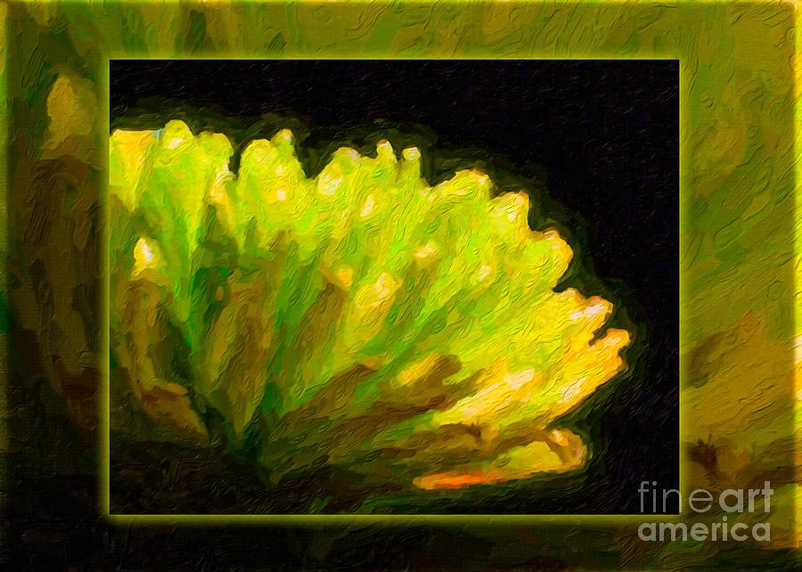 Glowing Green Flower Abstract Painting by Omaste Witkowski