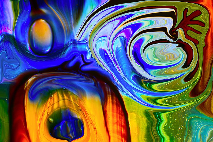 Golden Blues and Spring Views Modern Art by Omaste Witkowski