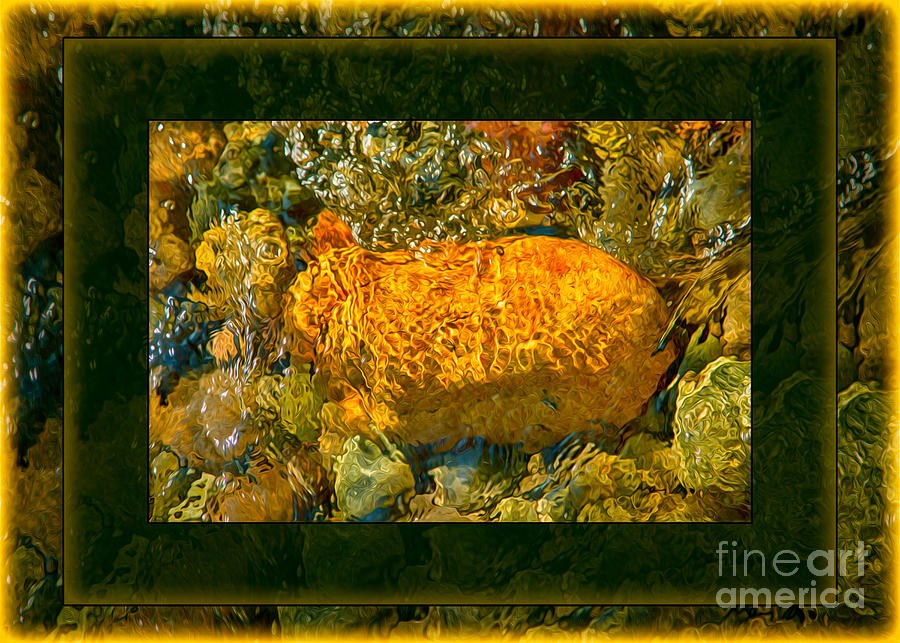 Golden Surprises In the Methow River Abstract Painting by Omaste Witkowski