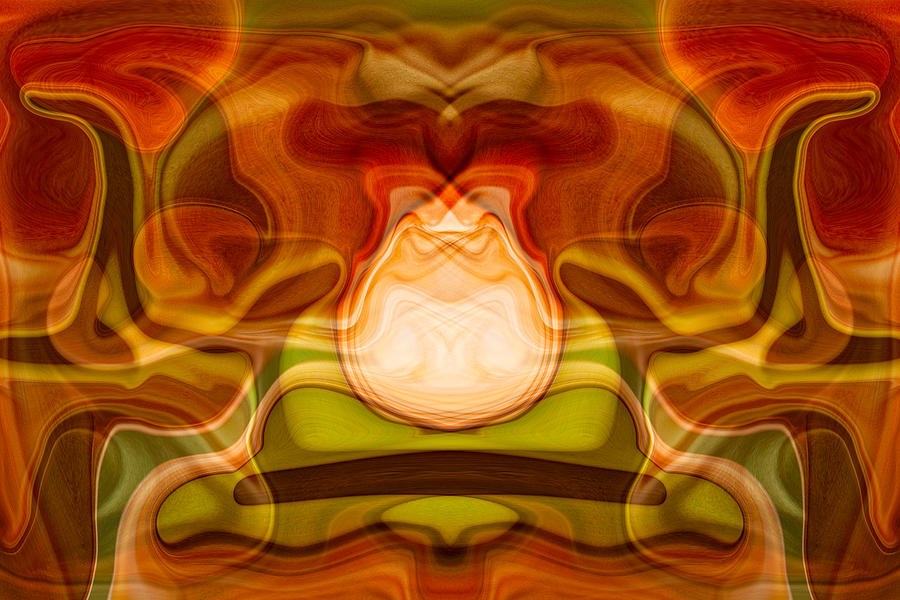 Hearth Light, Mirrored Abstract in Orange and Rust by Omaste Witkowski