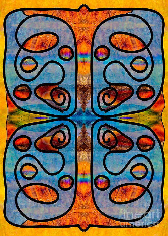 Great Spirit Abstract Fabric Design Art by Omaste Witkowski by Omaste Witkowski