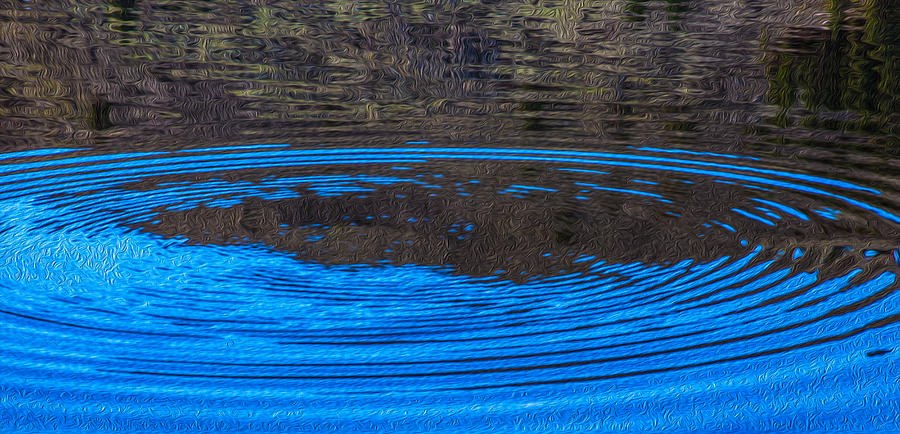 Cobalt Echo - Concentric Water Ripples by Omaste Witkowski