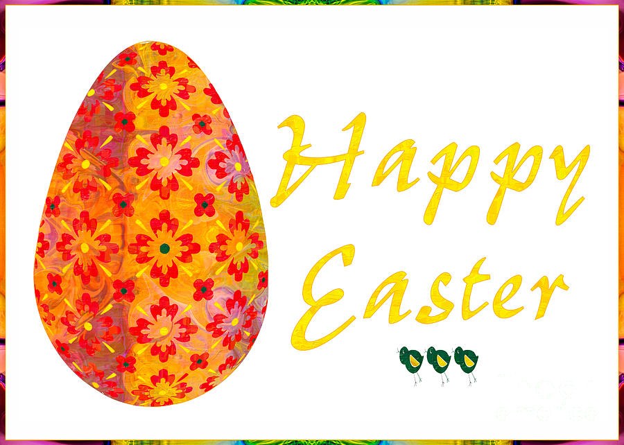 Happy Easter Abstract Greeting Card Art by Omaste Witkowski by Omaste Witkowski