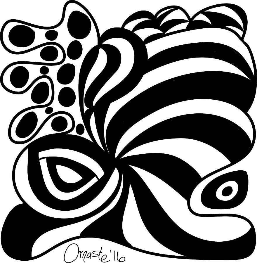 Happy Thanksgiving 2016 Abstract Black and White Art by Omashte by Omaste Witkowski