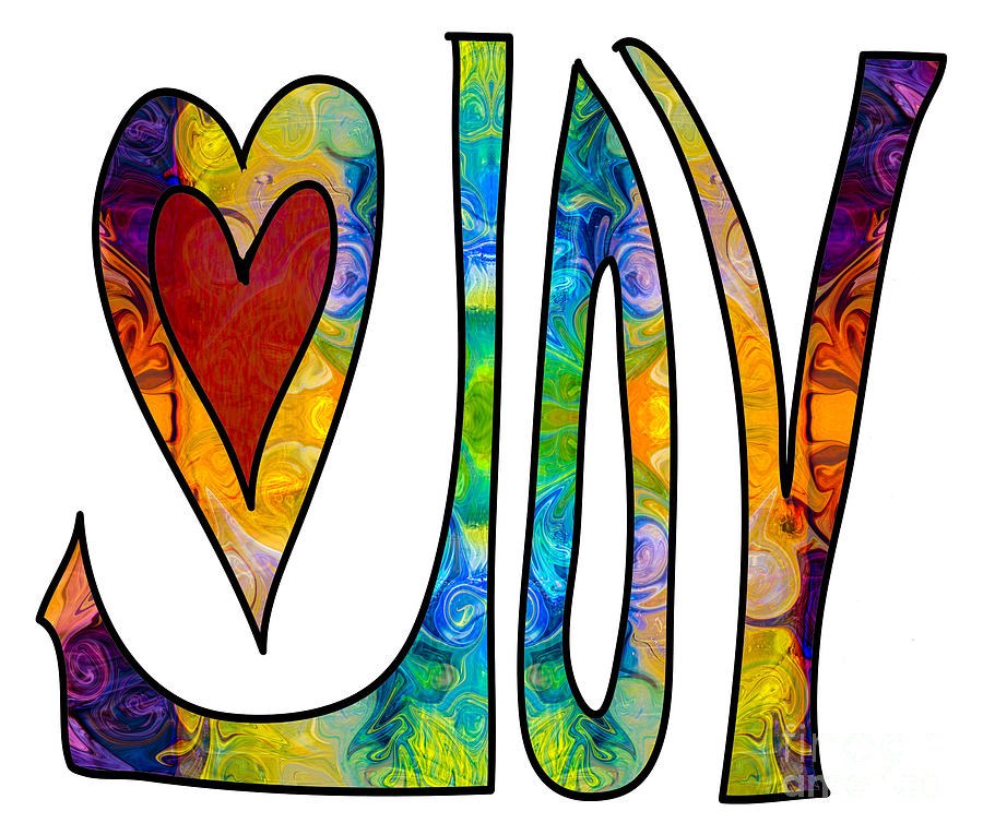 Heartfelt Joy Abstract Inspirational Words Artwork by Omaste Witkowski