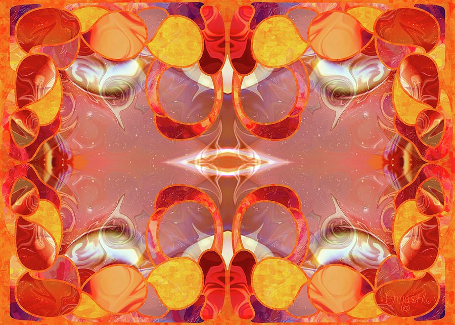 Ember Bloom Kaleidoscope in Orange and Pink by Omaste Witkowski