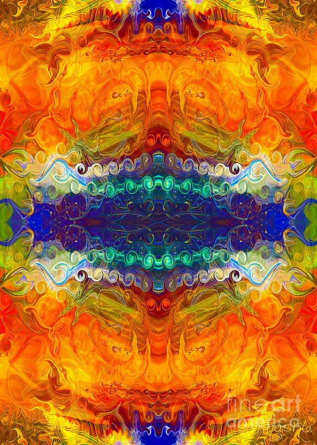 Here Comes The Sun Abstract Stained Glass Art by Omaste Witkowsk by Omaste Witkowski