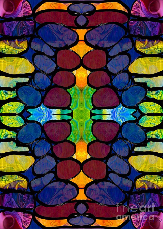 Jewel Totem, Mirrored Stained Glass Abstract by Omaste Witkowski