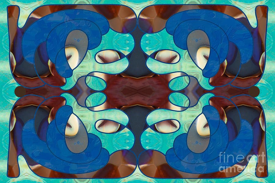 Inspired Blues Abstract Art by Omashte by Omaste Witkowski