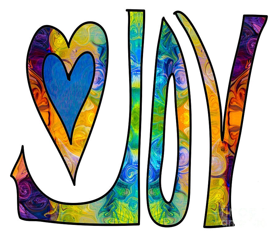 Joyous Blues Abstract Inspirational Words Artwork by Omaste Witk by Omaste Witkowski