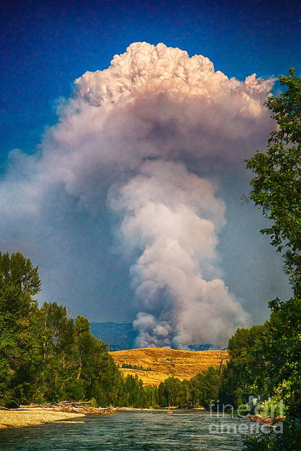 July 17th 2014 Carlton Complex Plume Wildfire Art by Omaste Witkowski by Omaste Witkowski